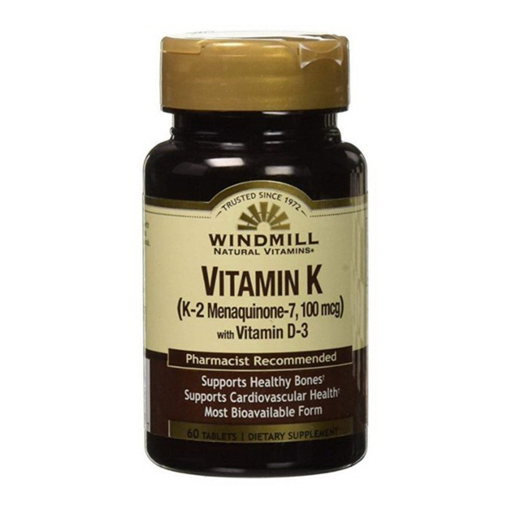 Windmill Natural Vitamins Vitamin K Tablets, 60 Ea